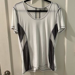 Large Athleta white and gray tee